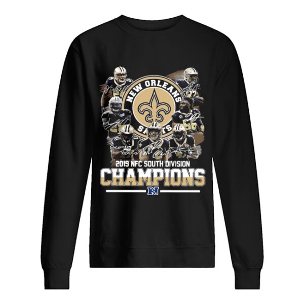 New Orleans Saints 2019 NFC south division Champions signatures shirt