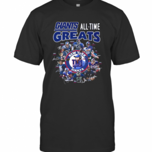 New York Giants Football All Time Greats Players Signatures T-Shirt