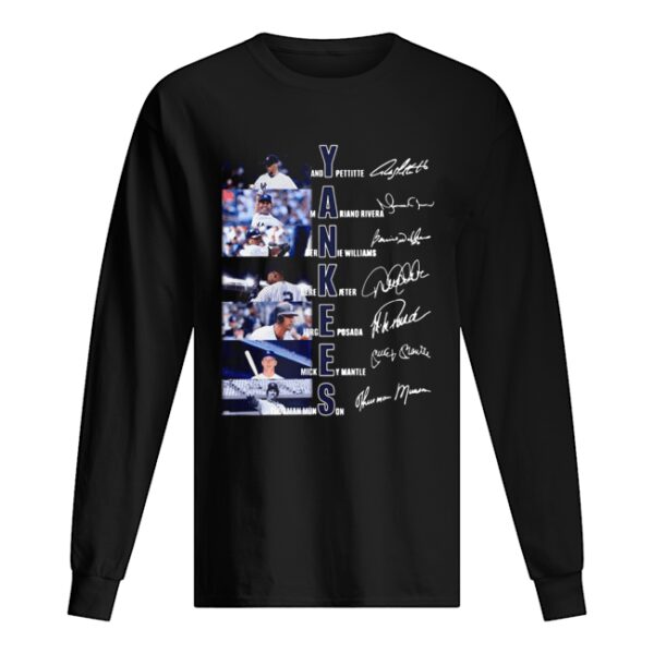 New York Yankees Andy Pettitte Mariano Rivera Bernie Williams Gerk Jeter Jorge Posada Mickey Mantle Thurman Munson signature shirt