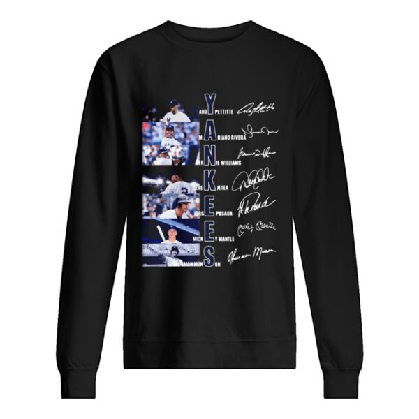 New York Yankees Andy Pettitte Mariano Rivera Bernie Williams Gerk Jeter Jorge Posada Mickey Mantle Thurman Munson signature shirt