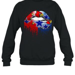 Nfl louisville cardinals and dallas cowboys lips logo shirt