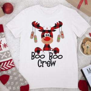 Nice Reindeer Nurse Boo Boo Crew Merry Christmas 2021 Tee Shirt