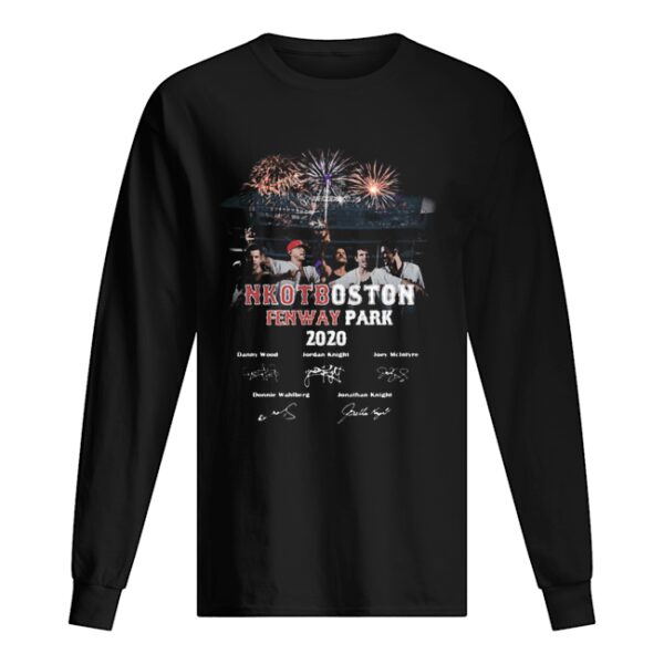 Nkotboston fenway park 2020 signatures firework shirt