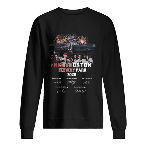 Nkotboston fenway park 2020 signatures firework shirt