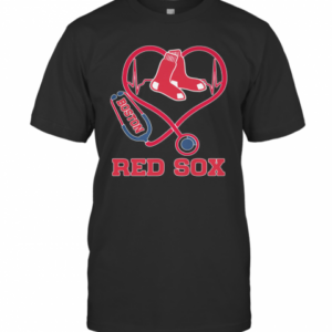 Nurse Boston Red Sox Baseball Stethoscope Heartbeat T-Shirt