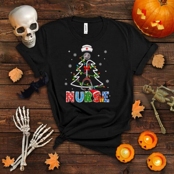 Nurse Christmas Tree Stethoscope RN LPN Scrub Nursing X mas T Shirt