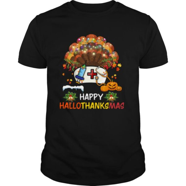 Nurse Happy Hallo Thanks Mas Halloween Christmas shirt