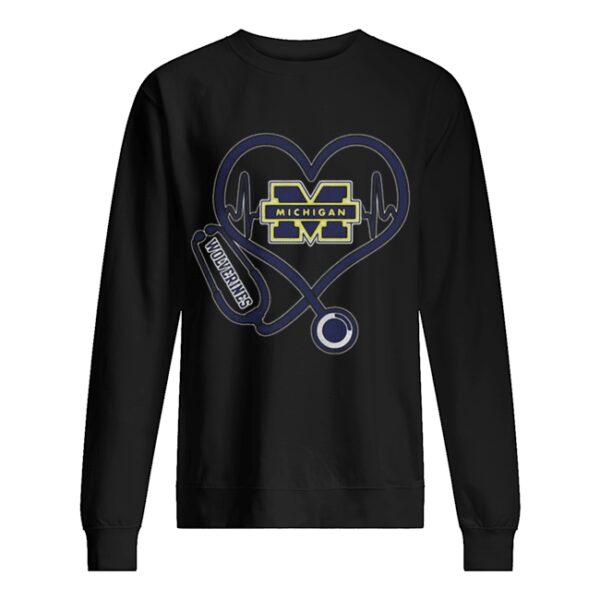 Nurse Michigan Wolverines heart shirt