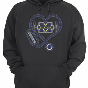 Nurse Michigan Wolverines heart shirt 2 Nurse Michigan Wolverines heart shirt 3