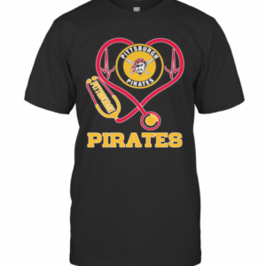 Nurse Pittsburgh Pirates Baseball Stethoscope Heartbeat T-Shirt
