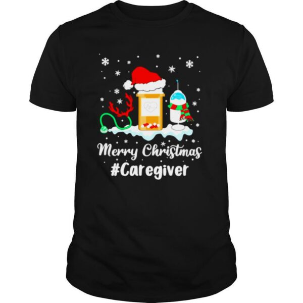 Nurse Santa Vaccine Merry Christmas #Caregiver Crew shirt