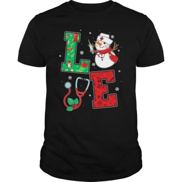 Nurse Snowman Love Christmas shirt