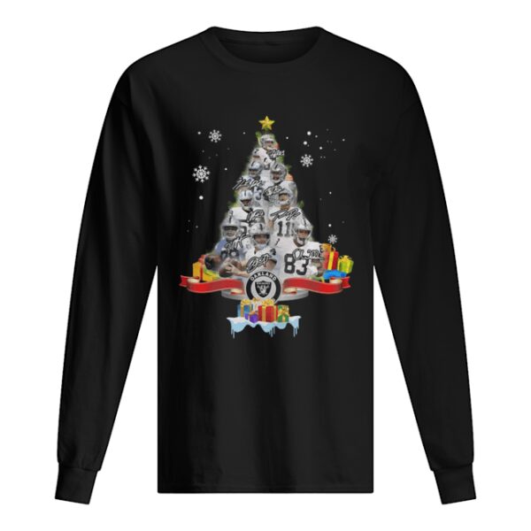 Oakland Raiders Players Signatures Christmas Tree shirt