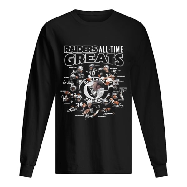 Oakland Raiders all time greats team signatures shirt