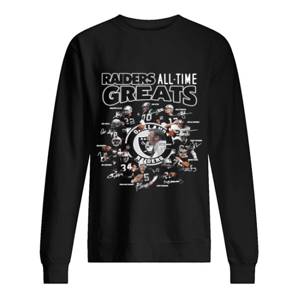 Oakland Raiders all time greats team signatures shirt