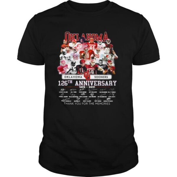 Oklahoma Sooners 126th Anniversary 1895 2021 Thank You For The Memories Signature shirt