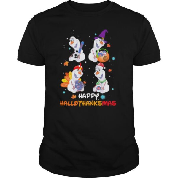 Olaf chicago cubs happy hallothanksmas halloween thanksgiving christmas shirt