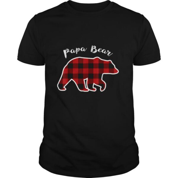 PAPA BEAR Red Plaid Christmas Pajama Dad shirt