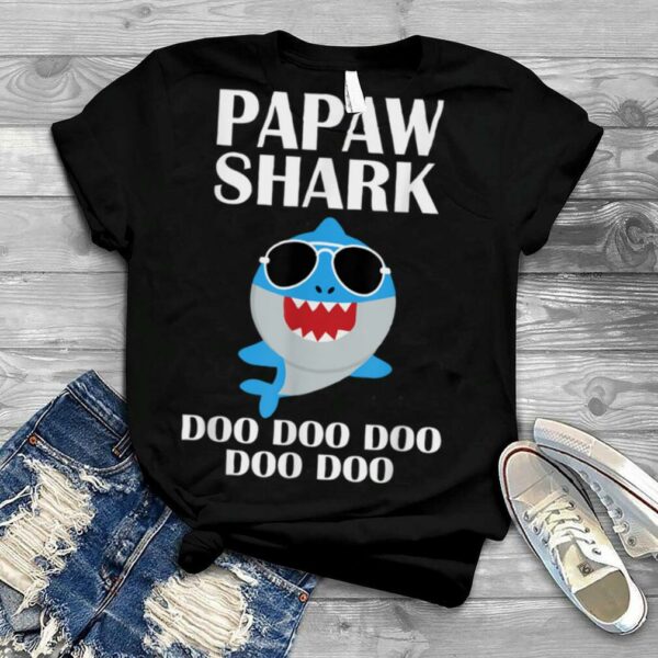 Papaw Shark Shirt Doo Doo Doo Fathers Day Papaw Christmas T Shirt