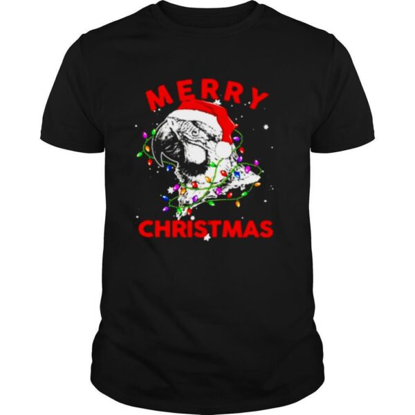 Parrot Santa lights Merry Christmas shirt