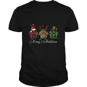 Paw Dog Santa Reindeer ELF Merry Christmas Light shirt