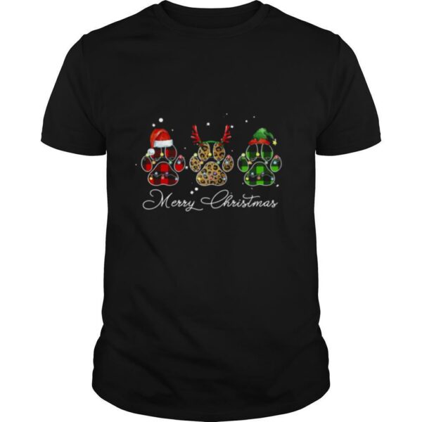 Paw Dog Santa Reindeer ELF Merry Christmas Light shirt