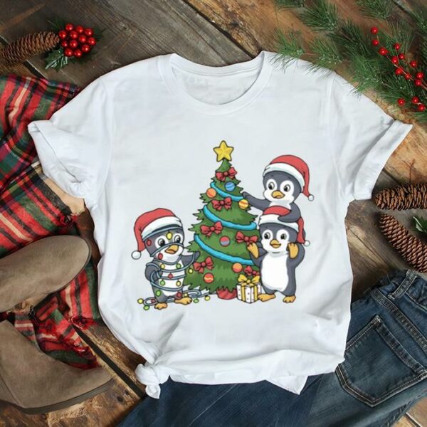 Penguin Decorating Christmas Tree Presents Penguin shirt