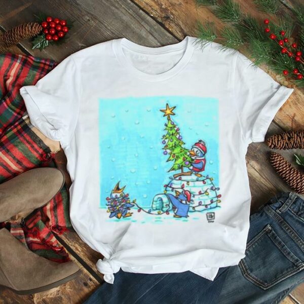 Penguin Decorating Christmas Tree shirt