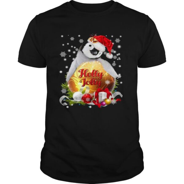 Penguin Santa holly jolly Merry Christmas shirt