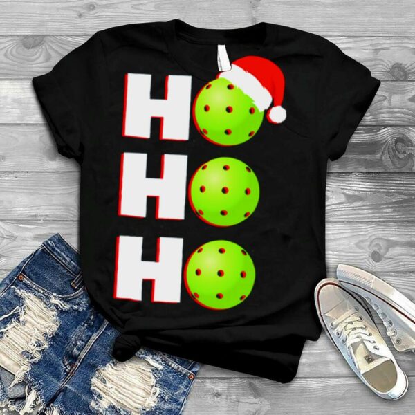 Pickleball Christmas Santa Hat Holiday Ho shirt