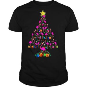 Pink Flamingos Merry Christmas Tree Gift shirt