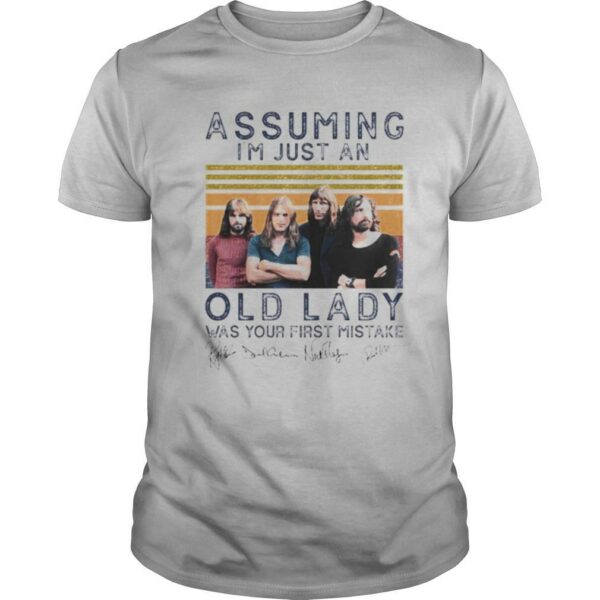 Pink floyd assuming i’m just an old lady was your first mistake signatures vintage retro shirt