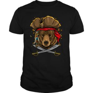 Pirate Bear Jolly Roger Halloween Costume Christmas Gift T Shirt