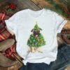 Pug Christmas Tree Lights Santa shirt
