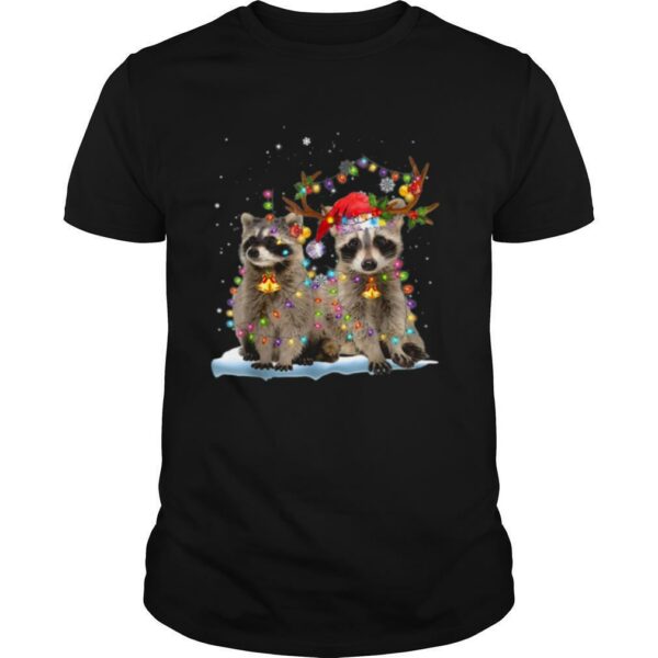 Raccoon Christmas Tree Lights Pajama Racoon Xmas shirt