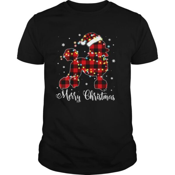 Red Plaid Buffalo Poodle Merry Christmas Pajamas shirt