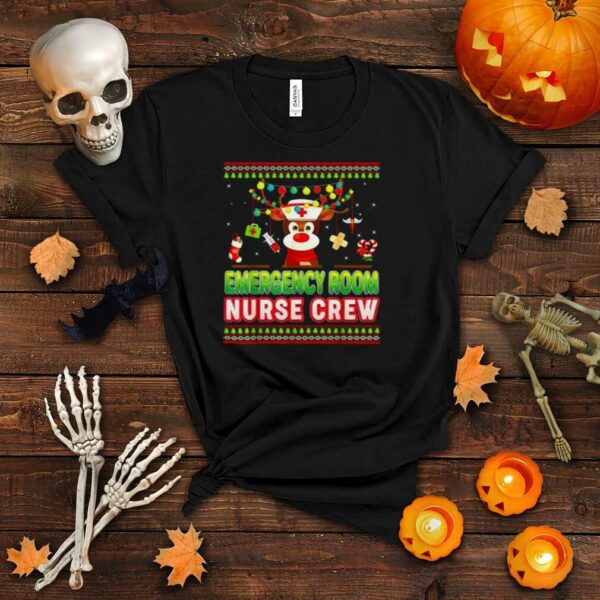 Reindeer Christmas Emergency Room Nurse Crew Shirt