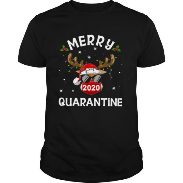 Reindeer Face Mask 2020 Quarantine Merry Christmas shirt