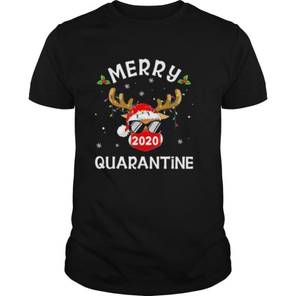 Reindeer Face Mask Merry Christmas Quarantine 2020 shirt