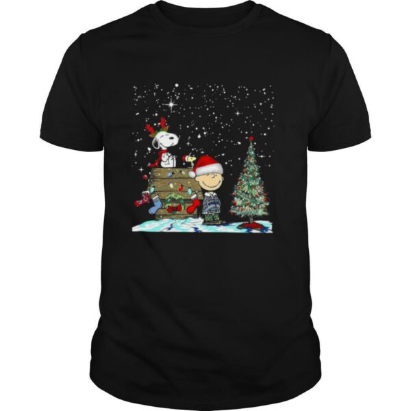 Reindeer Snoopy Santa Charlie Brown and Woodstock Christmas shirt