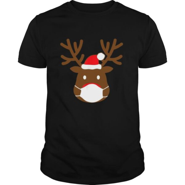 Reindeer With Face Mask Christmas 2020 Family Pajamas Xmas shirt