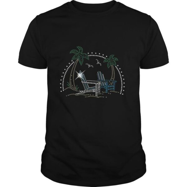 Rhinestone Beach Chairs & Palm Trees Christmas shirt