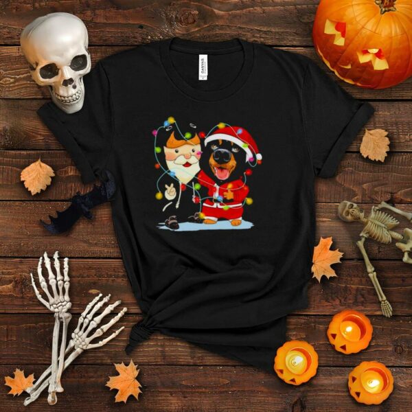 Rottweiler and Dachshund peace Merry Christmas 2021 shirt