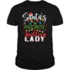Santa’s Favorite Knitting Lady Xmas Light Santa Hat Christmas Gift Santas Favorite Knitting Lady shirt