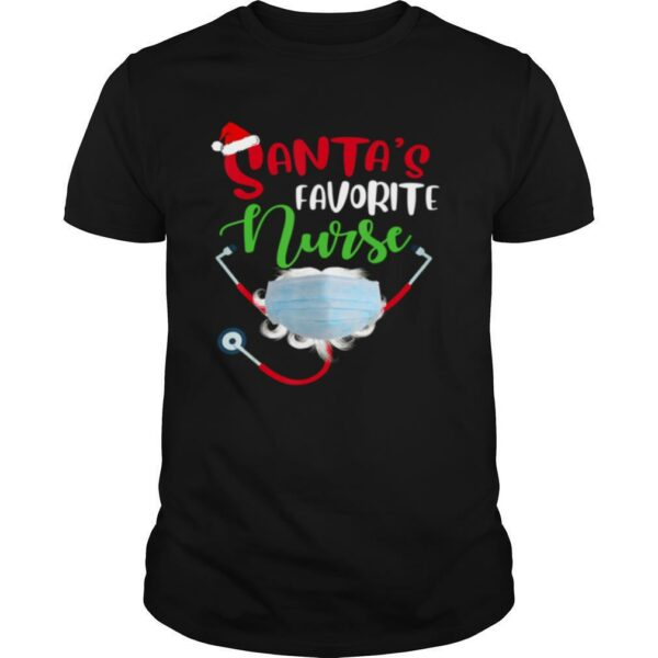 Santa’s Favorite Nurse Mask Quarantine Christmas 2020 shirt