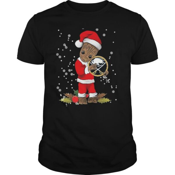 Santa Baby Groot Hug Buffalo Sabres Christmas shirt