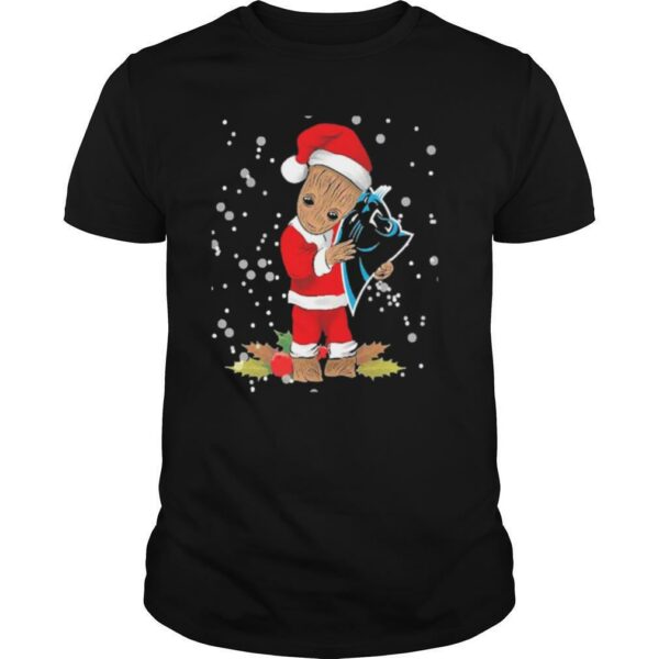 Santa Baby Groot Hug Carolina Panthers Christmas