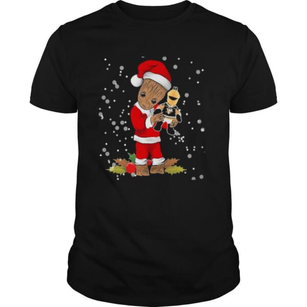 Santa Baby Groot Hug Pittsburgh Penguins Christmas shirt