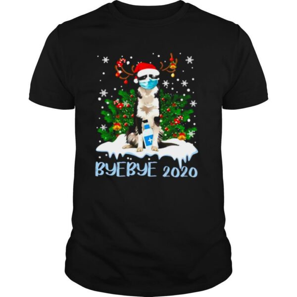 Santa Bernese Mountain Dog Face Mask Bye Bye 2020 Merry Christmas shirt