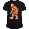 Santa Bigfoot Lights Christmas shirt